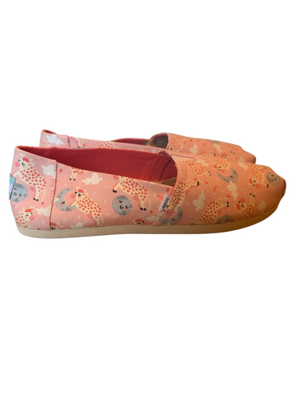 TOMS Alpargata Cow Jumped Over The Moon Print Canvas Slip On Shoes Size 8.5 NWT